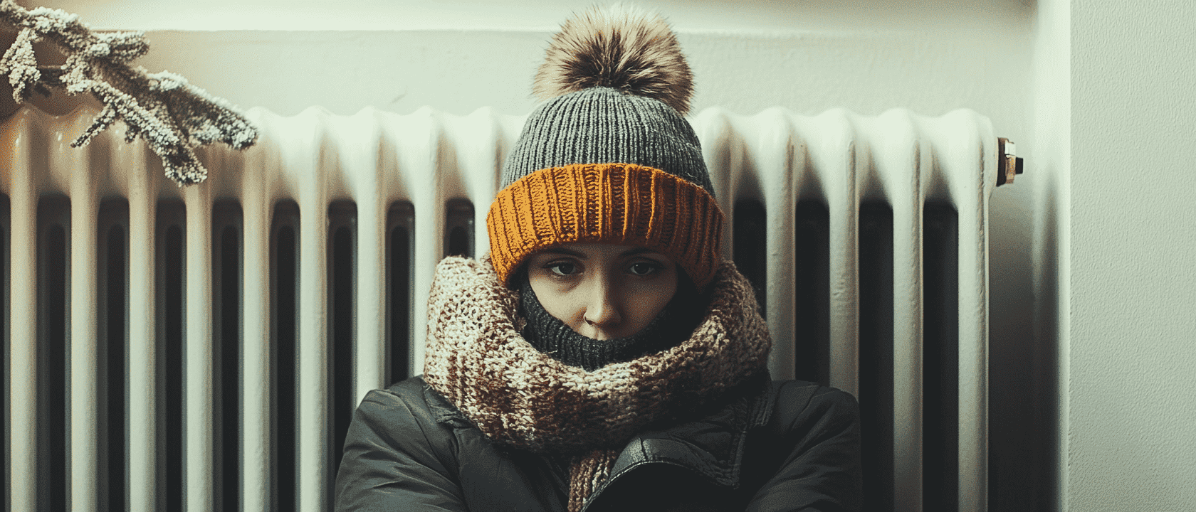 Homeowner sat beside a cold radiator